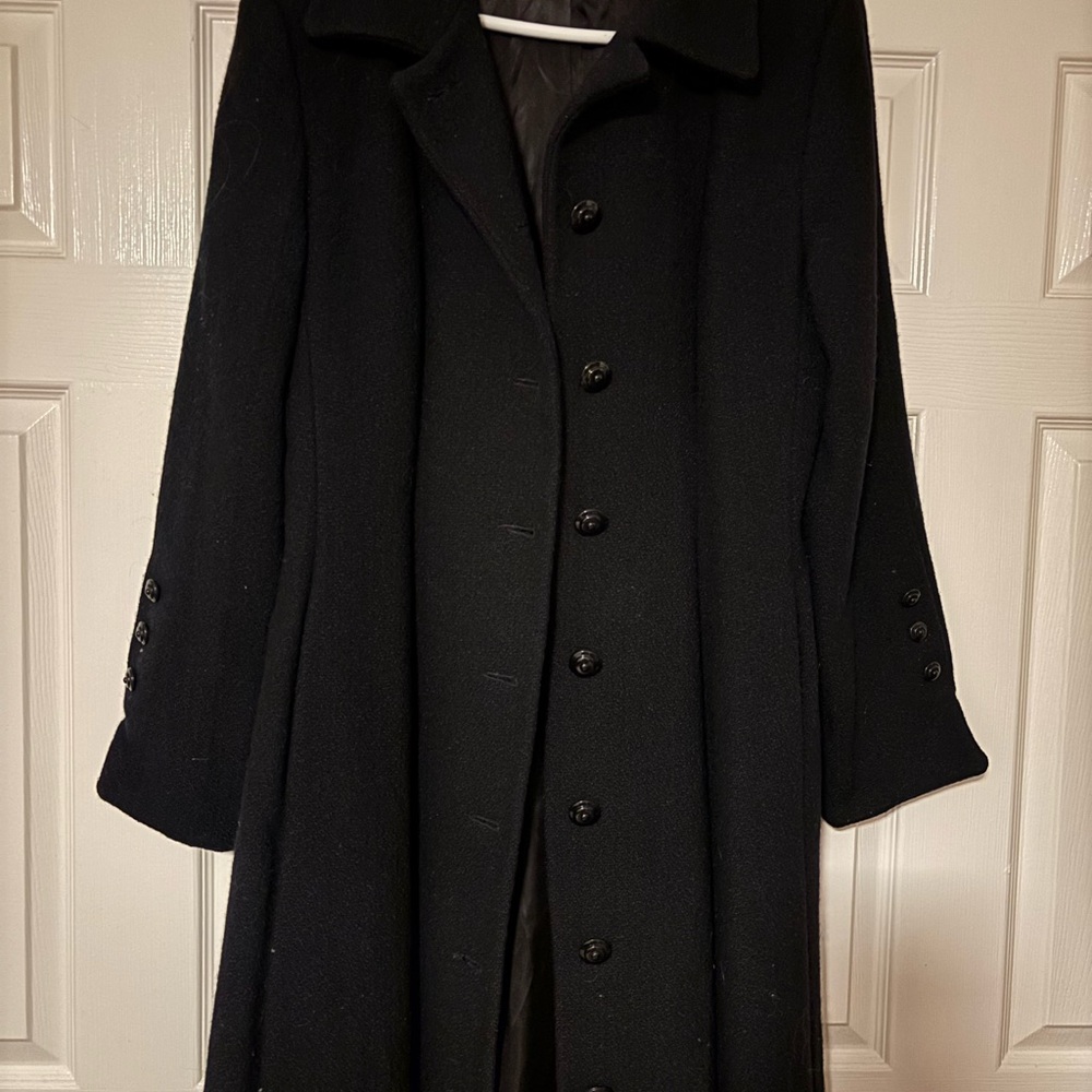 Vintage Woolrich 60s-70s Black Lined Princess Peacoat